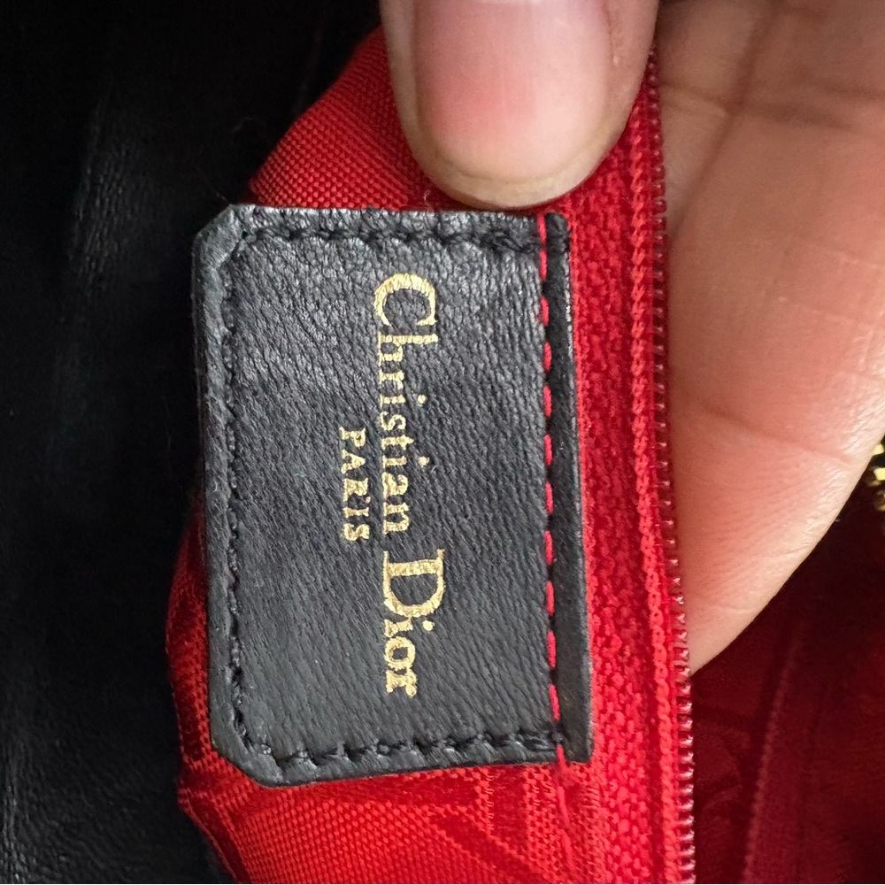 Lady Dior Medium Black Quilted Satchel with Gold Accents - Picture 7 of 16